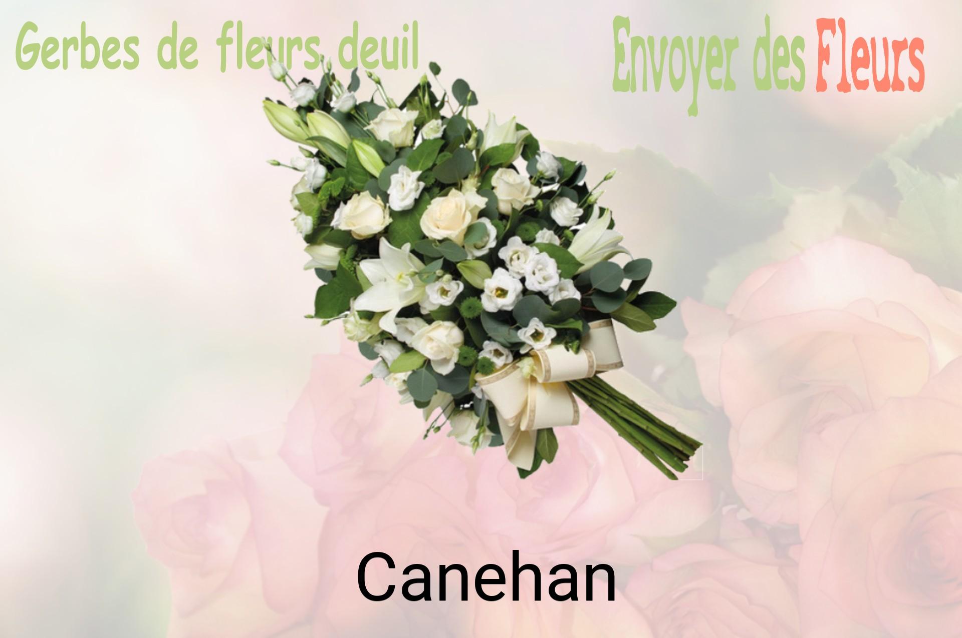Gerbe de fleurs de deuil livrée à Canehan